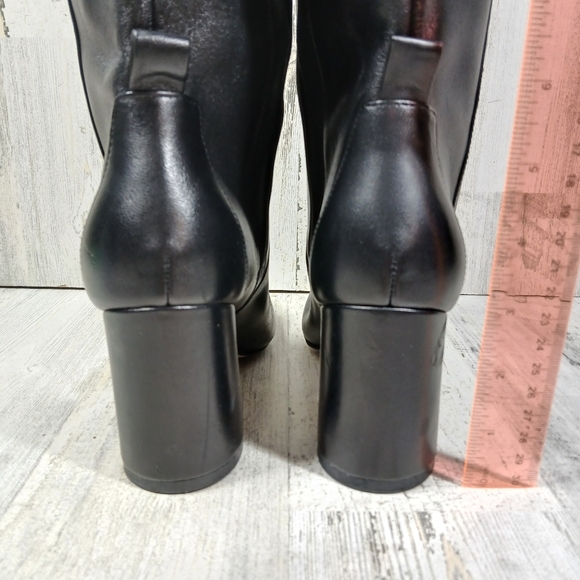 NEW Cole Haan Women's Valley Black Leather Square-Toe Block Heel Boots #1443 - Picture 10 of 14